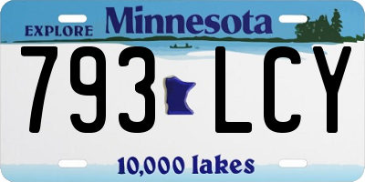 MN license plate 793LCY