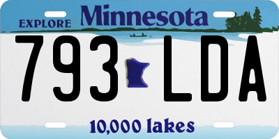 MN license plate 793LDA
