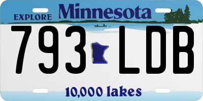 MN license plate 793LDB