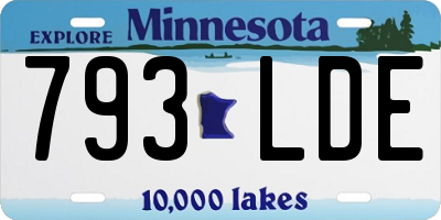 MN license plate 793LDE