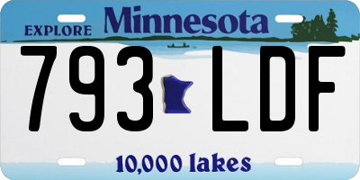 MN license plate 793LDF