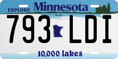 MN license plate 793LDI