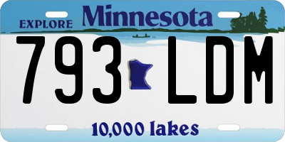 MN license plate 793LDM