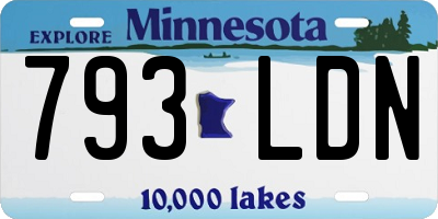MN license plate 793LDN