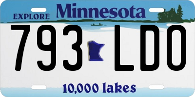MN license plate 793LDO