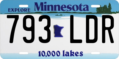 MN license plate 793LDR