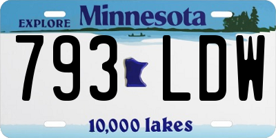MN license plate 793LDW