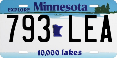 MN license plate 793LEA