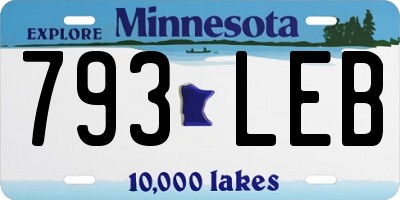 MN license plate 793LEB