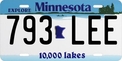 MN license plate 793LEE