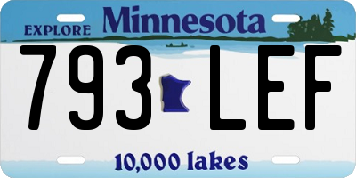 MN license plate 793LEF