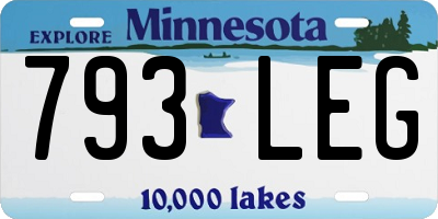 MN license plate 793LEG