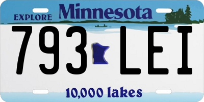 MN license plate 793LEI