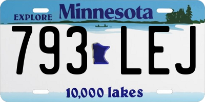 MN license plate 793LEJ