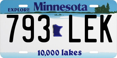 MN license plate 793LEK