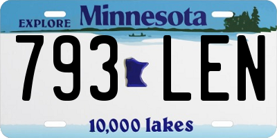 MN license plate 793LEN