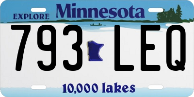 MN license plate 793LEQ