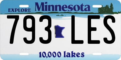 MN license plate 793LES