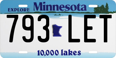 MN license plate 793LET