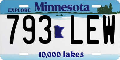 MN license plate 793LEW