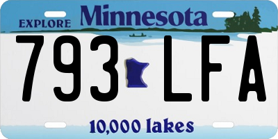 MN license plate 793LFA