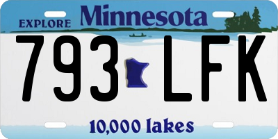 MN license plate 793LFK