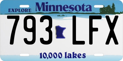 MN license plate 793LFX