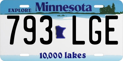 MN license plate 793LGE