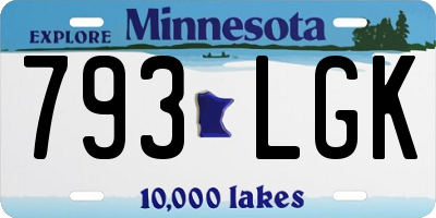 MN license plate 793LGK