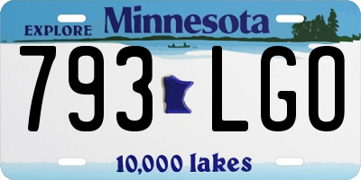 MN license plate 793LGO