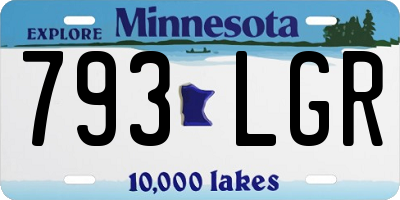 MN license plate 793LGR