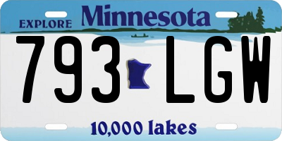 MN license plate 793LGW