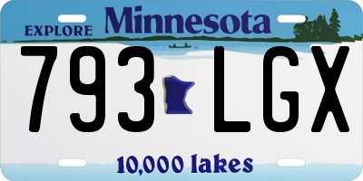 MN license plate 793LGX