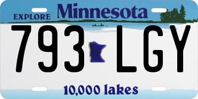MN license plate 793LGY