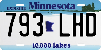 MN license plate 793LHD