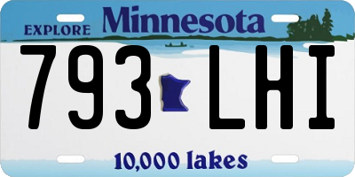 MN license plate 793LHI