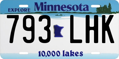 MN license plate 793LHK