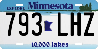 MN license plate 793LHZ