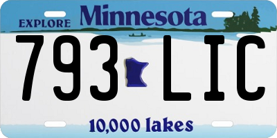 MN license plate 793LIC