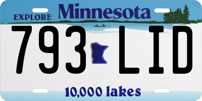 MN license plate 793LID