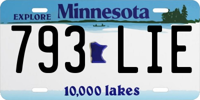 MN license plate 793LIE