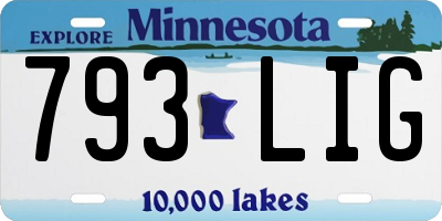 MN license plate 793LIG