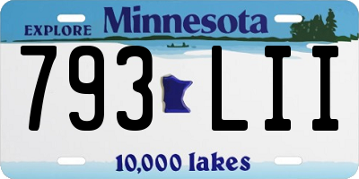 MN license plate 793LII