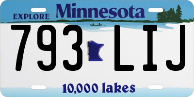 MN license plate 793LIJ