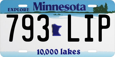 MN license plate 793LIP