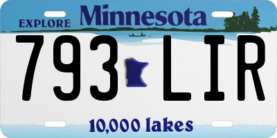 MN license plate 793LIR