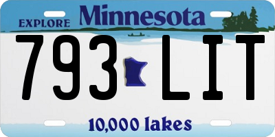 MN license plate 793LIT