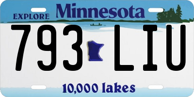 MN license plate 793LIU