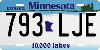 MN license plate 793LJE