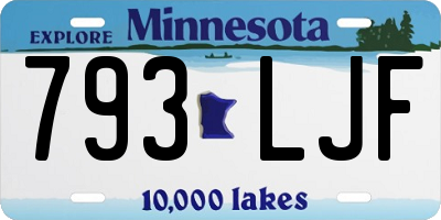 MN license plate 793LJF